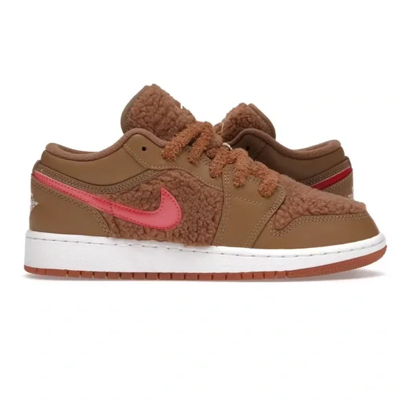 Nike Kids Sneakers in Brown with Neon Accents - Picture 1 of 6